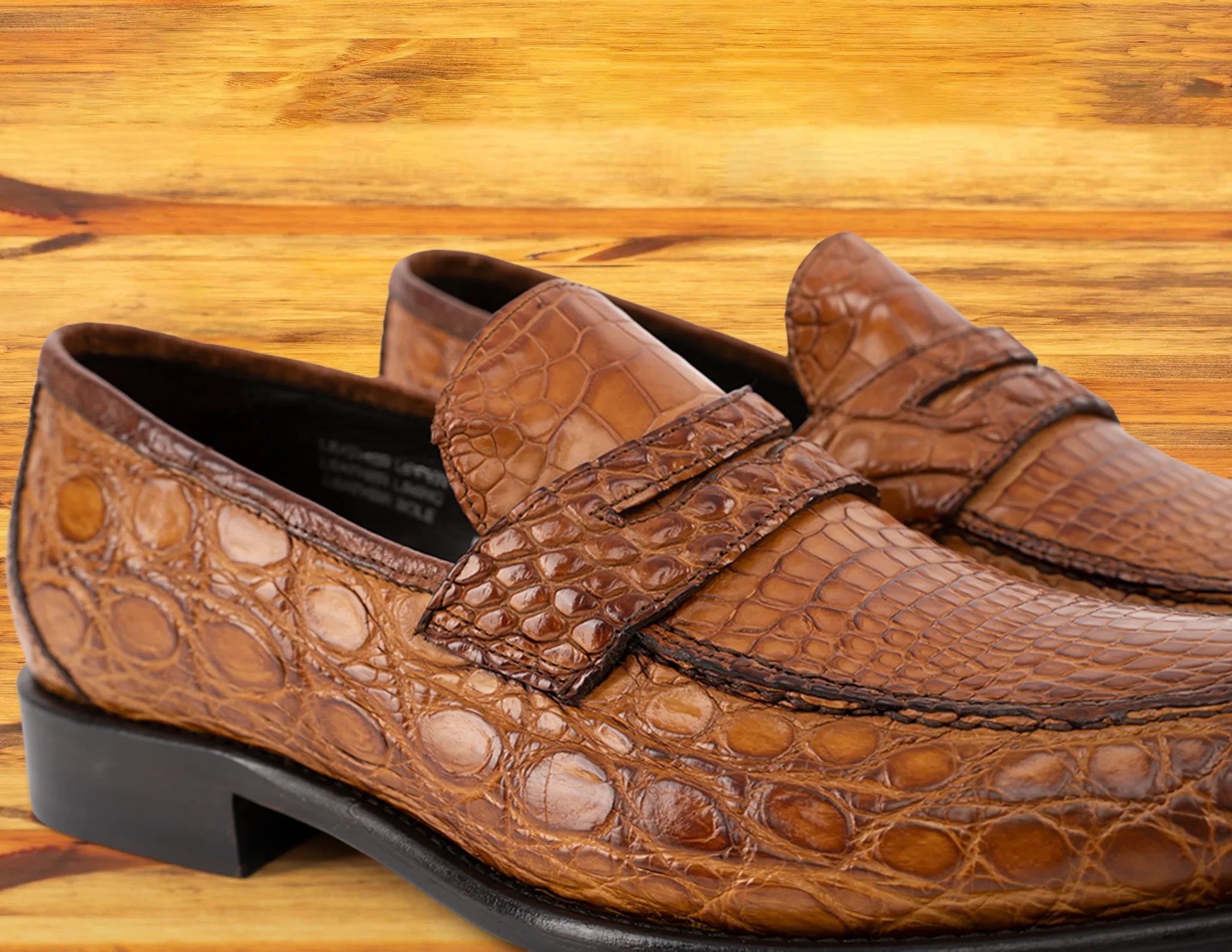 Izano Calzoleria Toscana Dip-Dyed Men's Nile Crocodile Dress Loafer