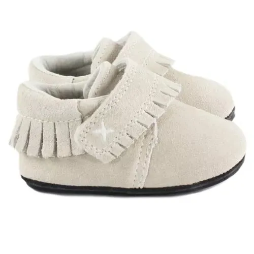 Jack & Lily Sterling Grey Suede Leather Baby Mocs : Sizes 0m to 36m