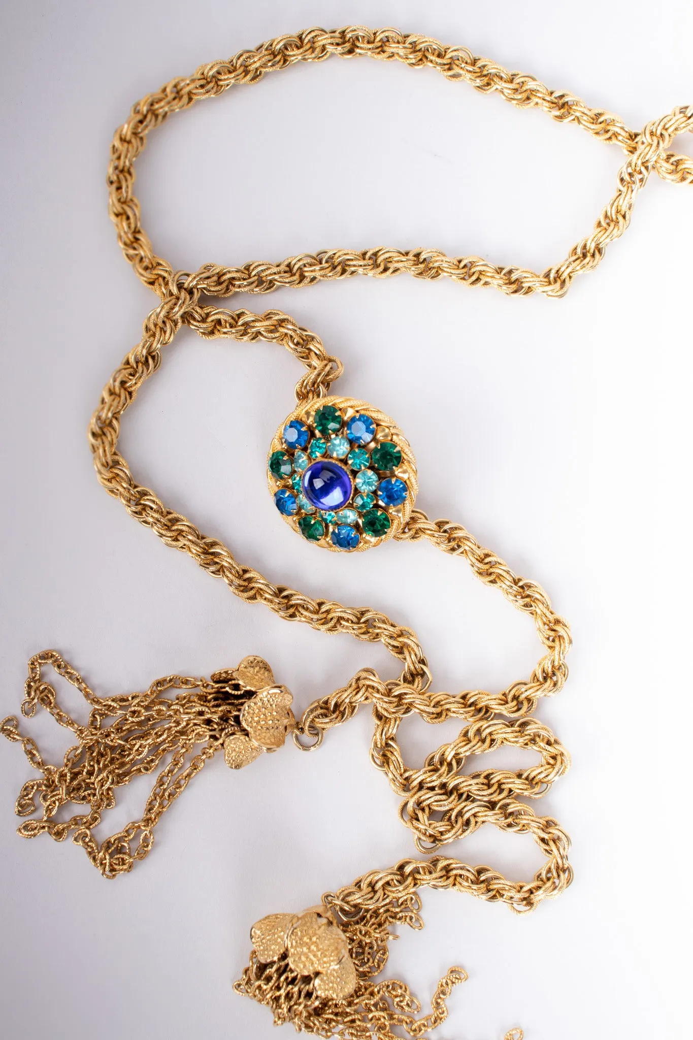 Jeweled Tassel Wrap Necklace
