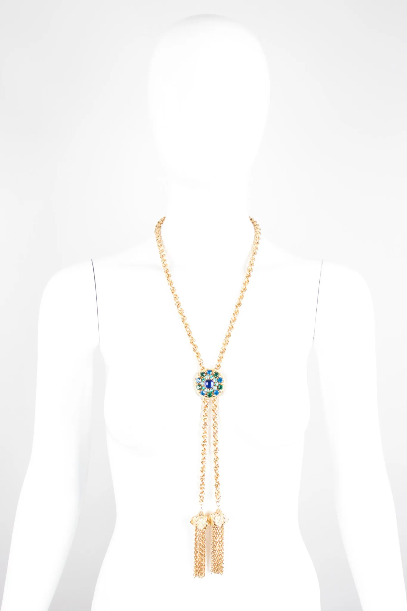 Jeweled Tassel Wrap Necklace