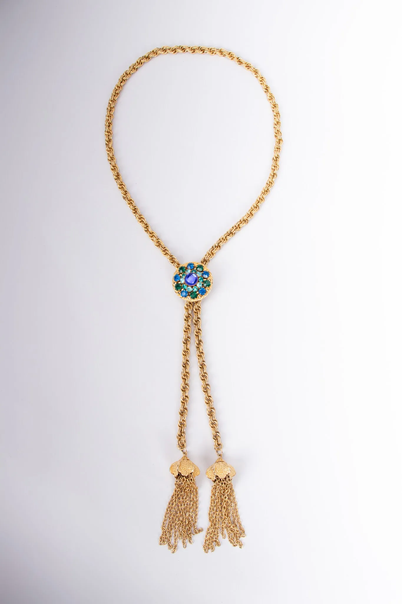 Jeweled Tassel Wrap Necklace