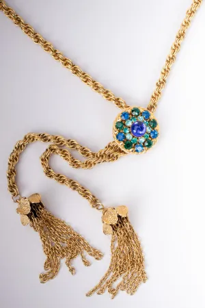 Jeweled Tassel Wrap Necklace