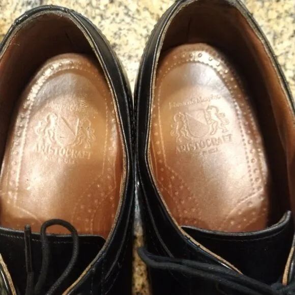 Johnston &amp; Murphy Aristocraft Men's 8.5 D Leather Lace Up Oxfords Black