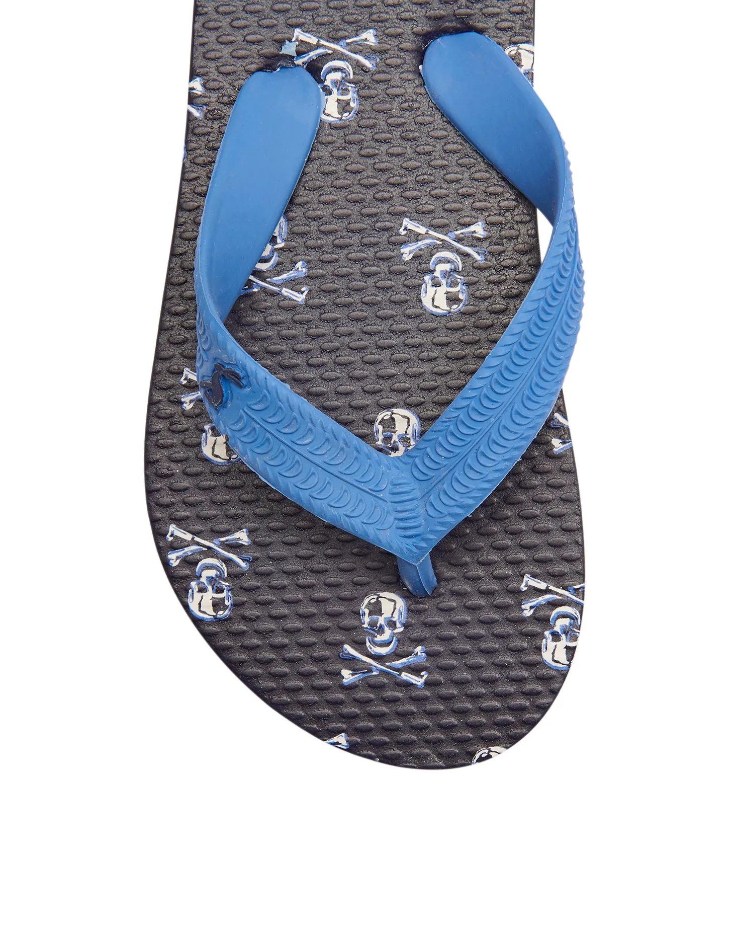 Joules Printed Flip Flops - Navy Skull And Crossbones