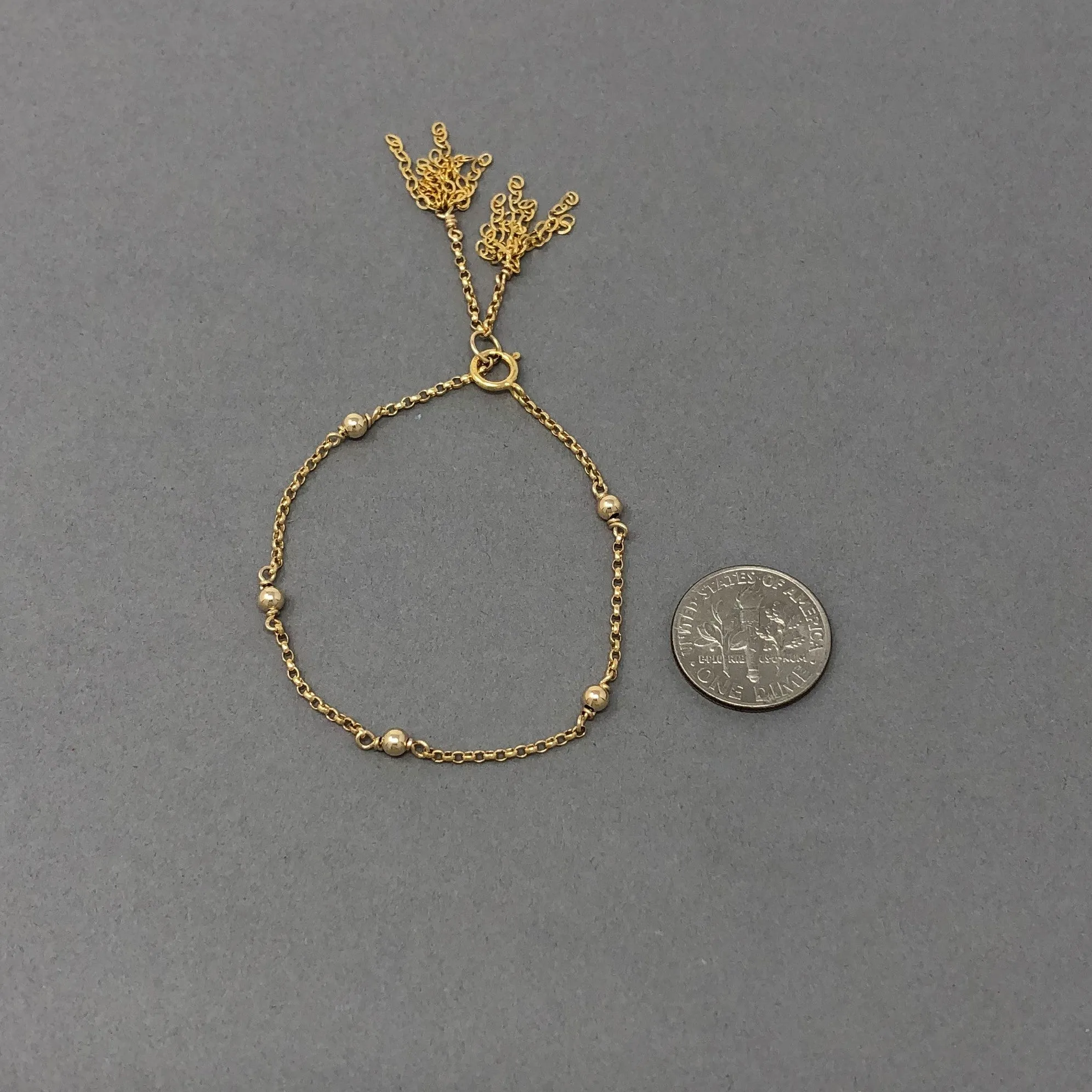 Large Ball Gold Fill Chain Bracelet also in Rose Gold Fill and Sterling Silver