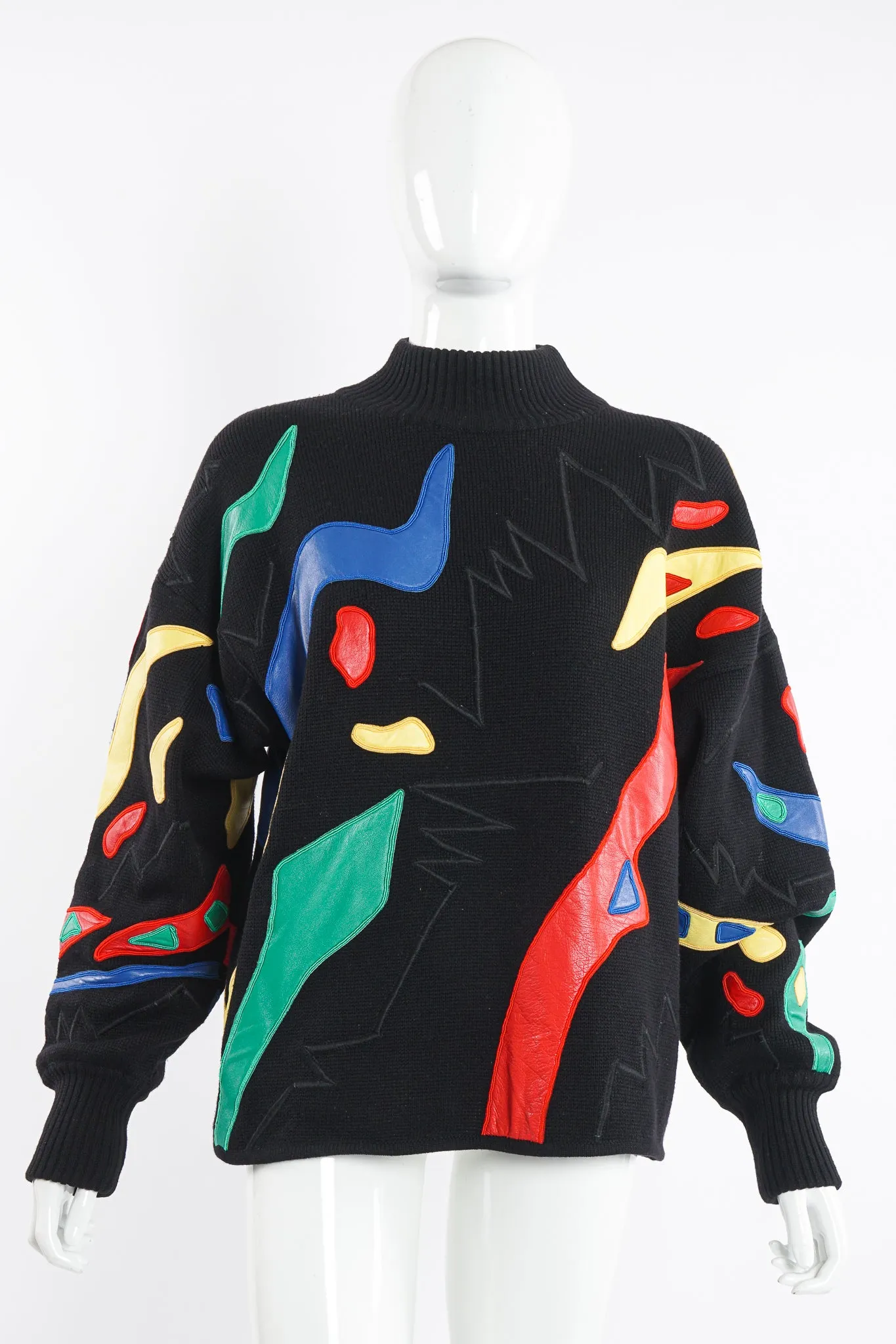 Leather Appliqué Sweater