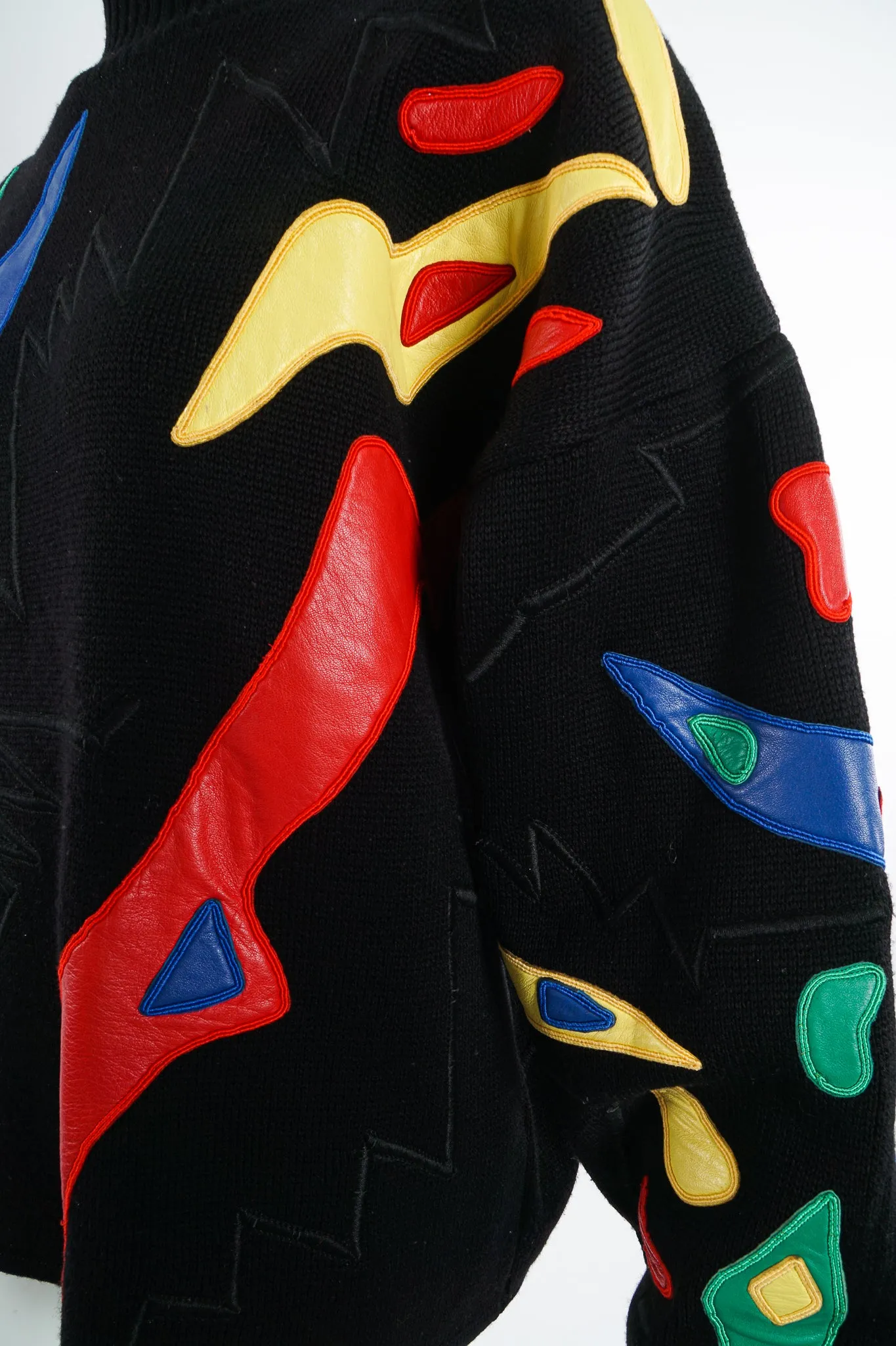 Leather Appliqué Sweater