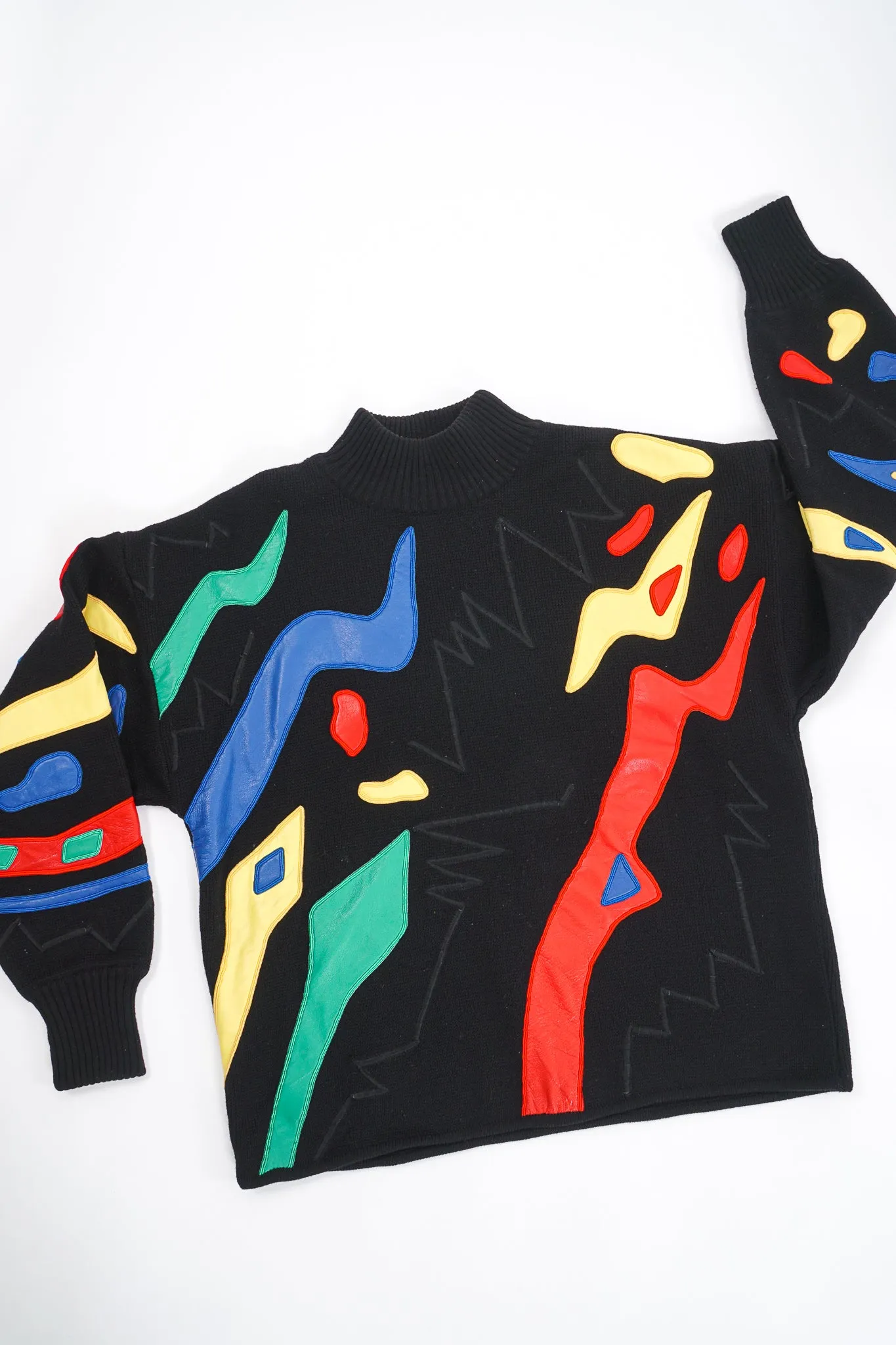 Leather Appliqué Sweater