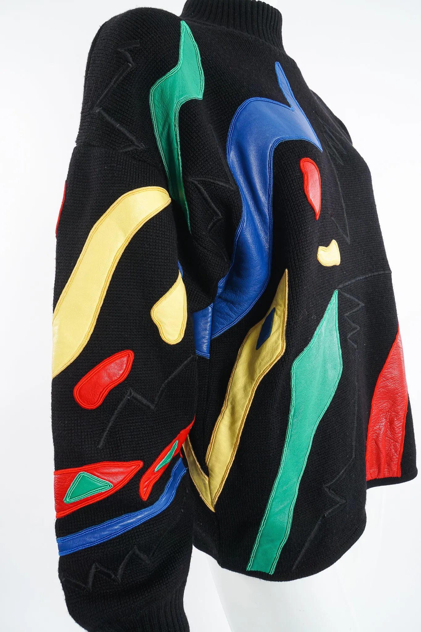 Leather Appliqué Sweater