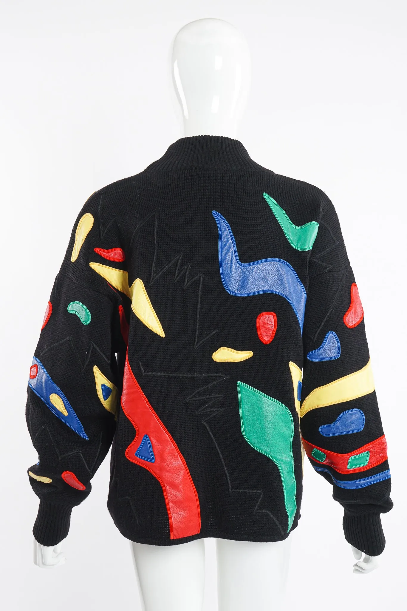 Leather Appliqué Sweater