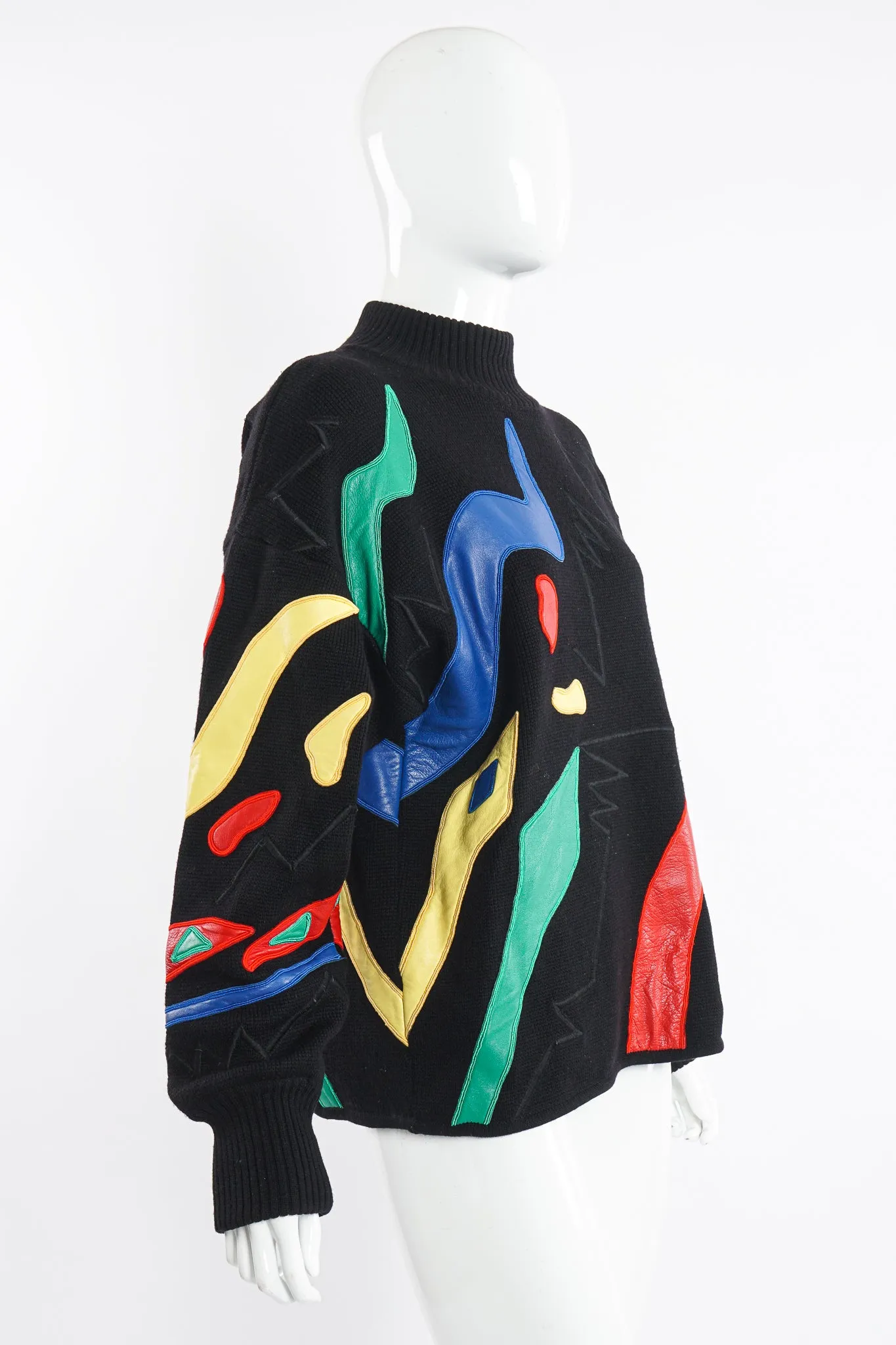 Leather Appliqué Sweater