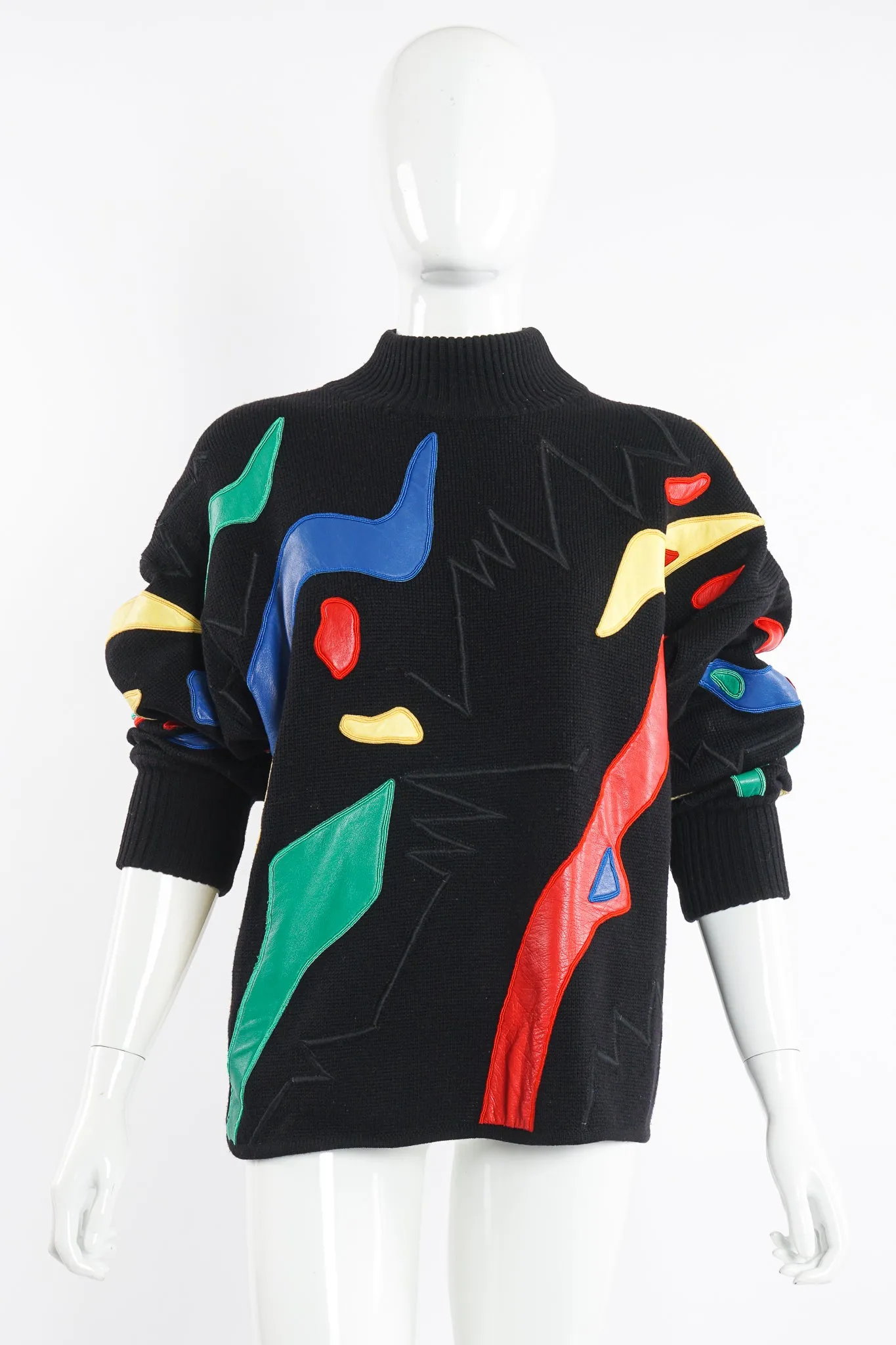 Leather Appliqué Sweater