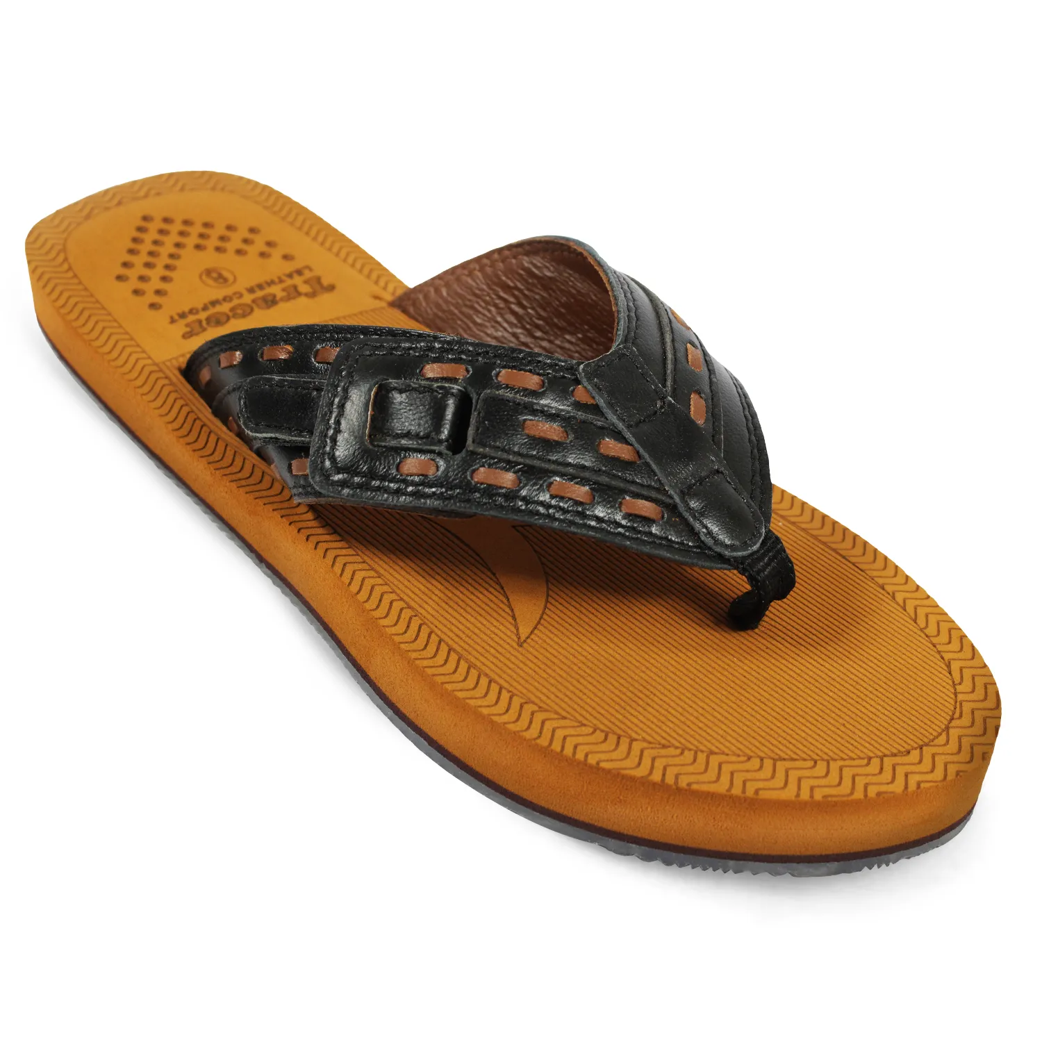 Leather Lux 11 Lightweight and Comfortable Flat Slip-Resistant Slippers For Men's