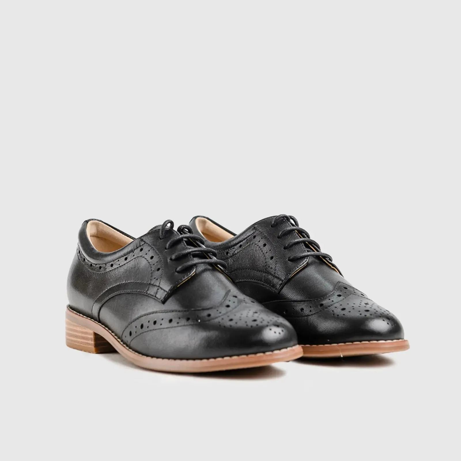 Leather Oxfords Black HA001