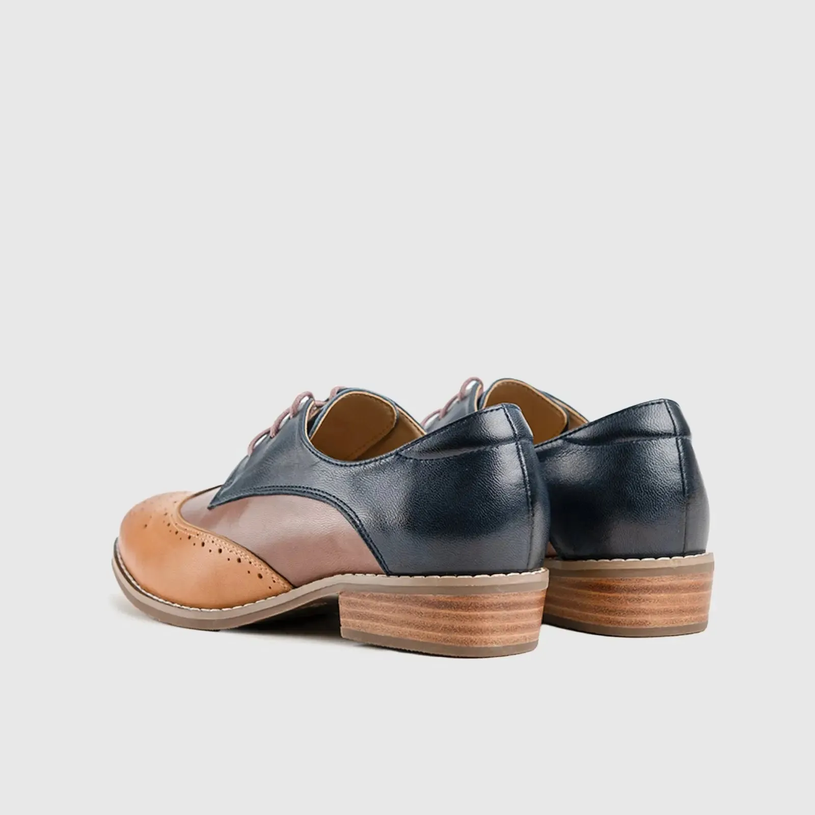 Leather Oxfords Blue/Brown HA021