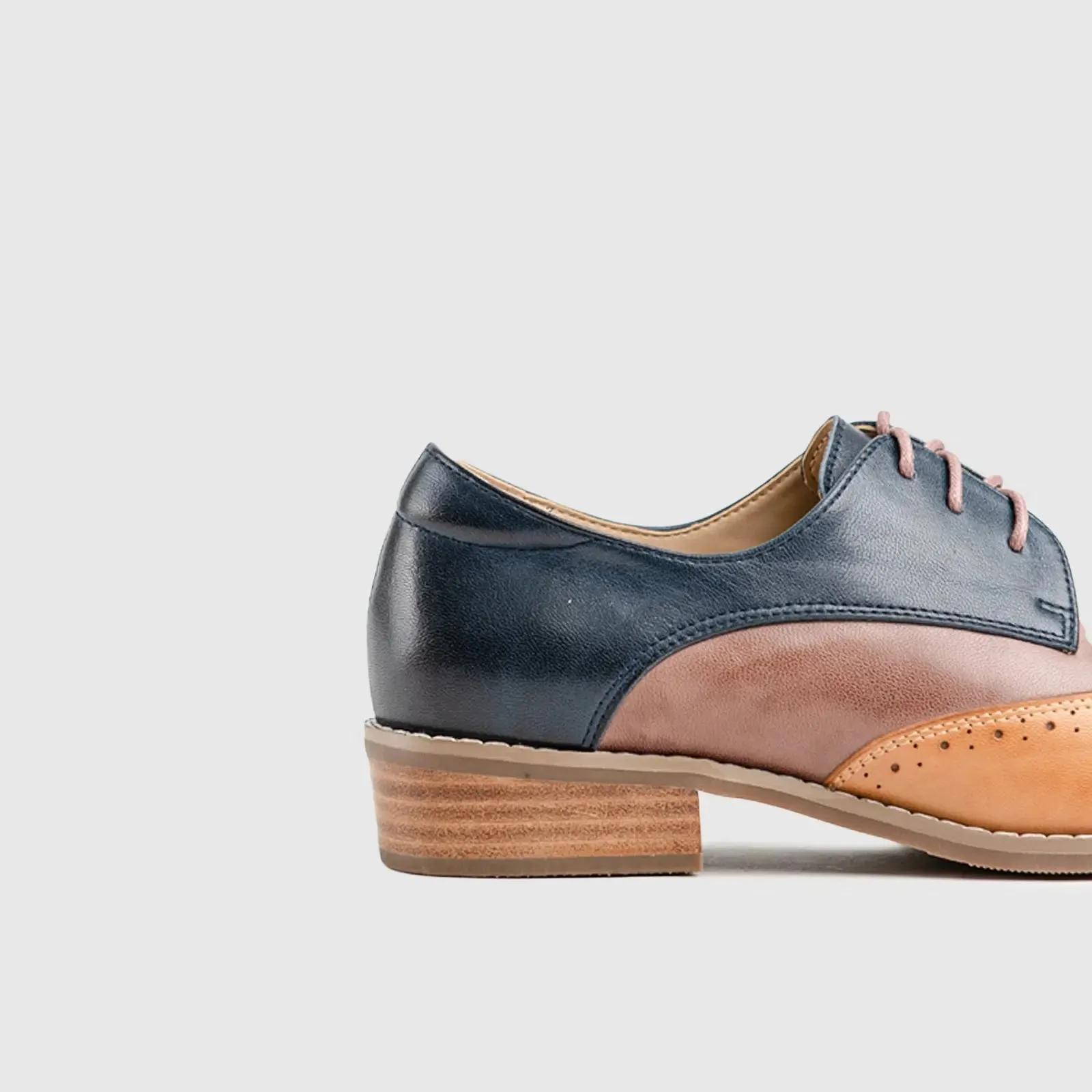 Leather Oxfords Blue/Brown HA021