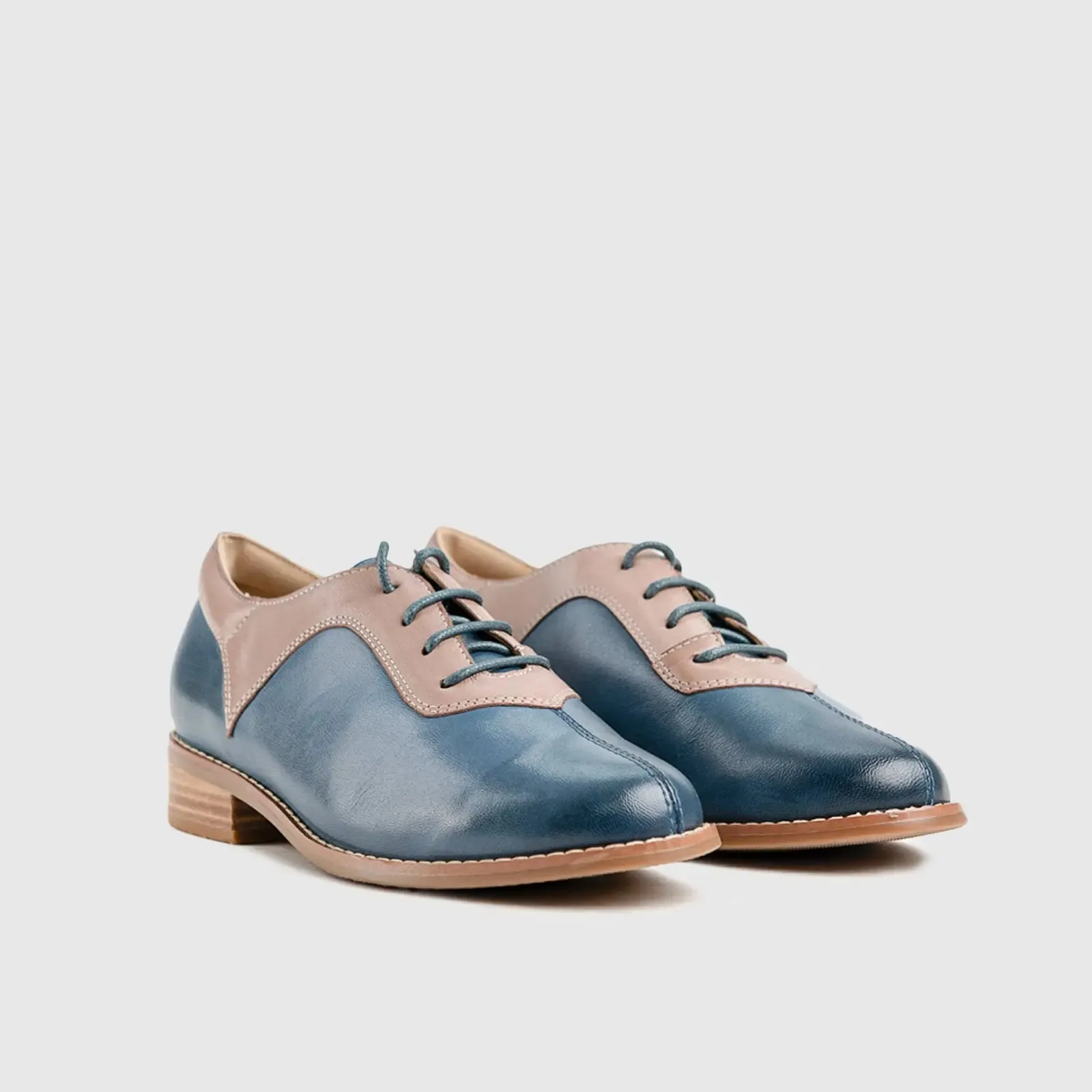 Leather Oxfords Blue/Brown HA026