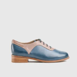 Leather Oxfords Blue/Brown HA026