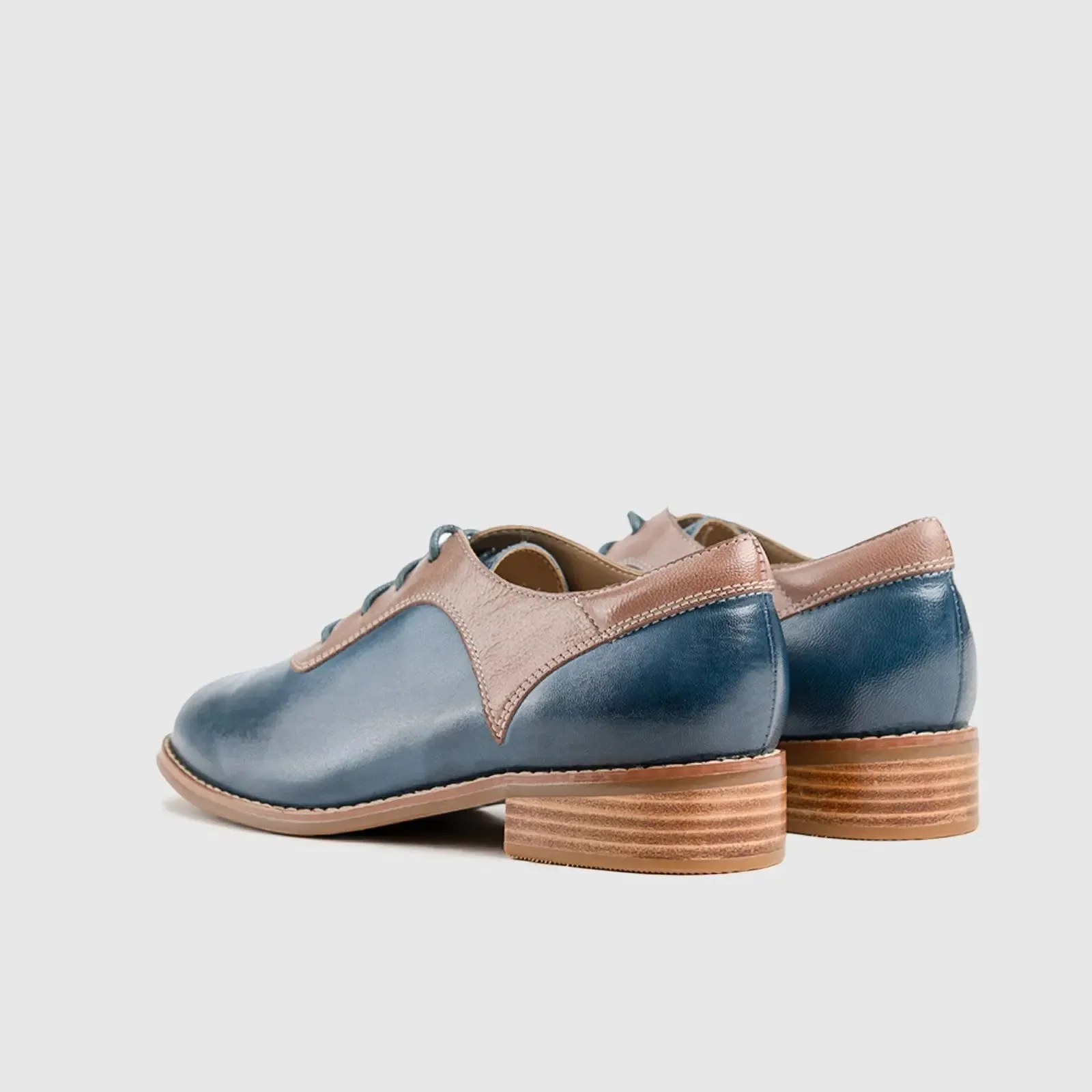 Leather Oxfords Blue/Brown HA026