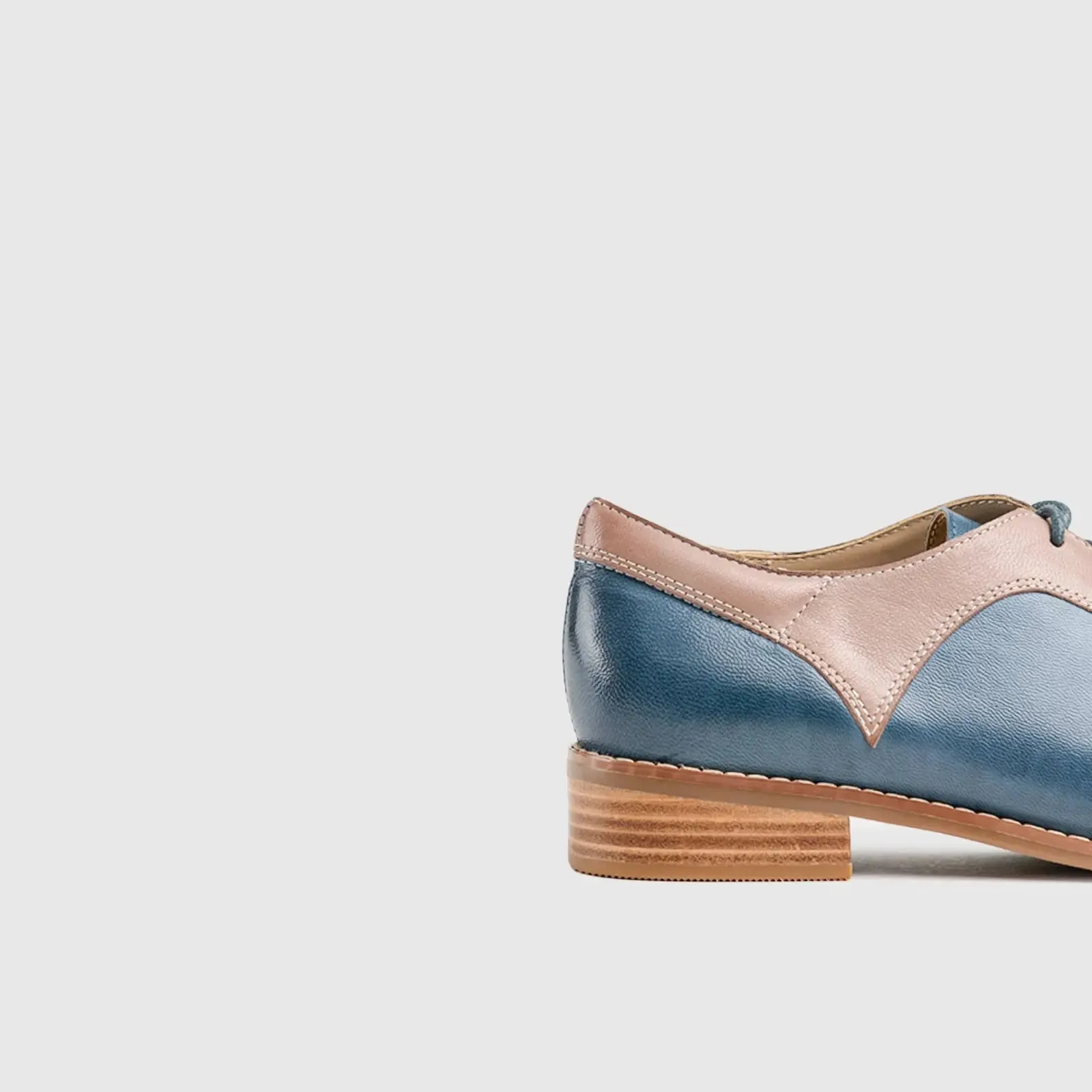Leather Oxfords Blue/Brown HA026