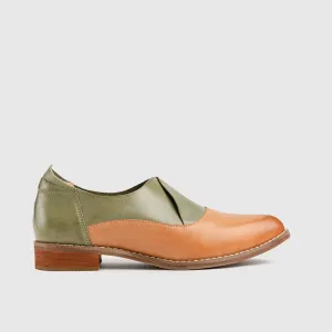 Leather Oxfords Grey/Brown HA006