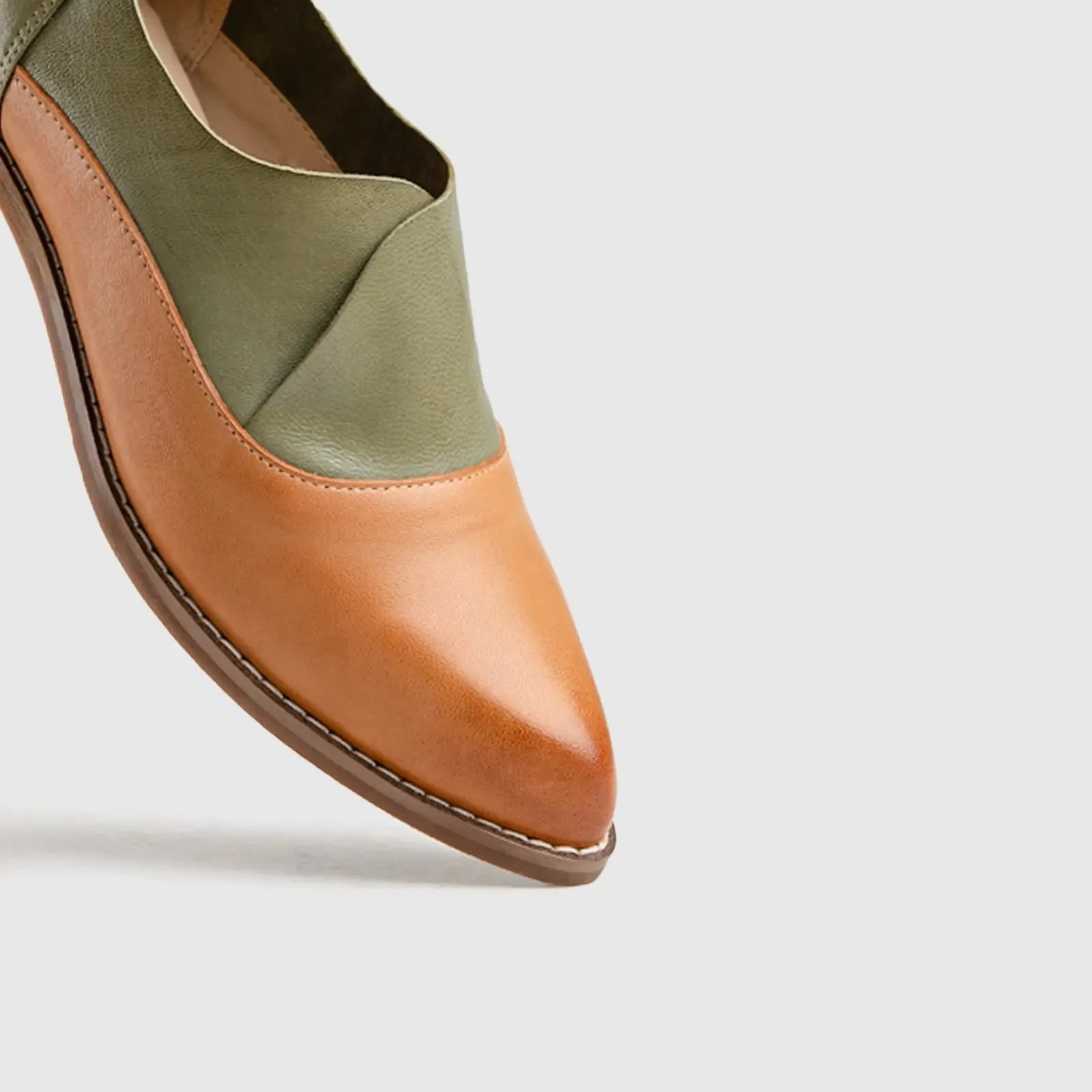 Leather Oxfords Grey/Brown HA006
