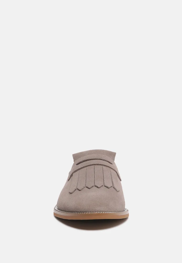Lena Suede Walking Loafer Mules By Ruw