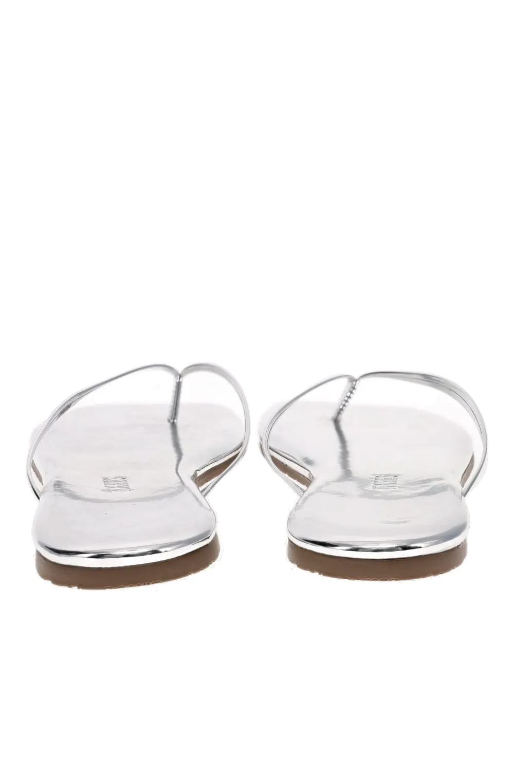 Lily Mirror Chrome Square Toe Sandal