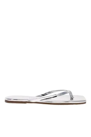 Lily Mirror Chrome Square Toe Sandal