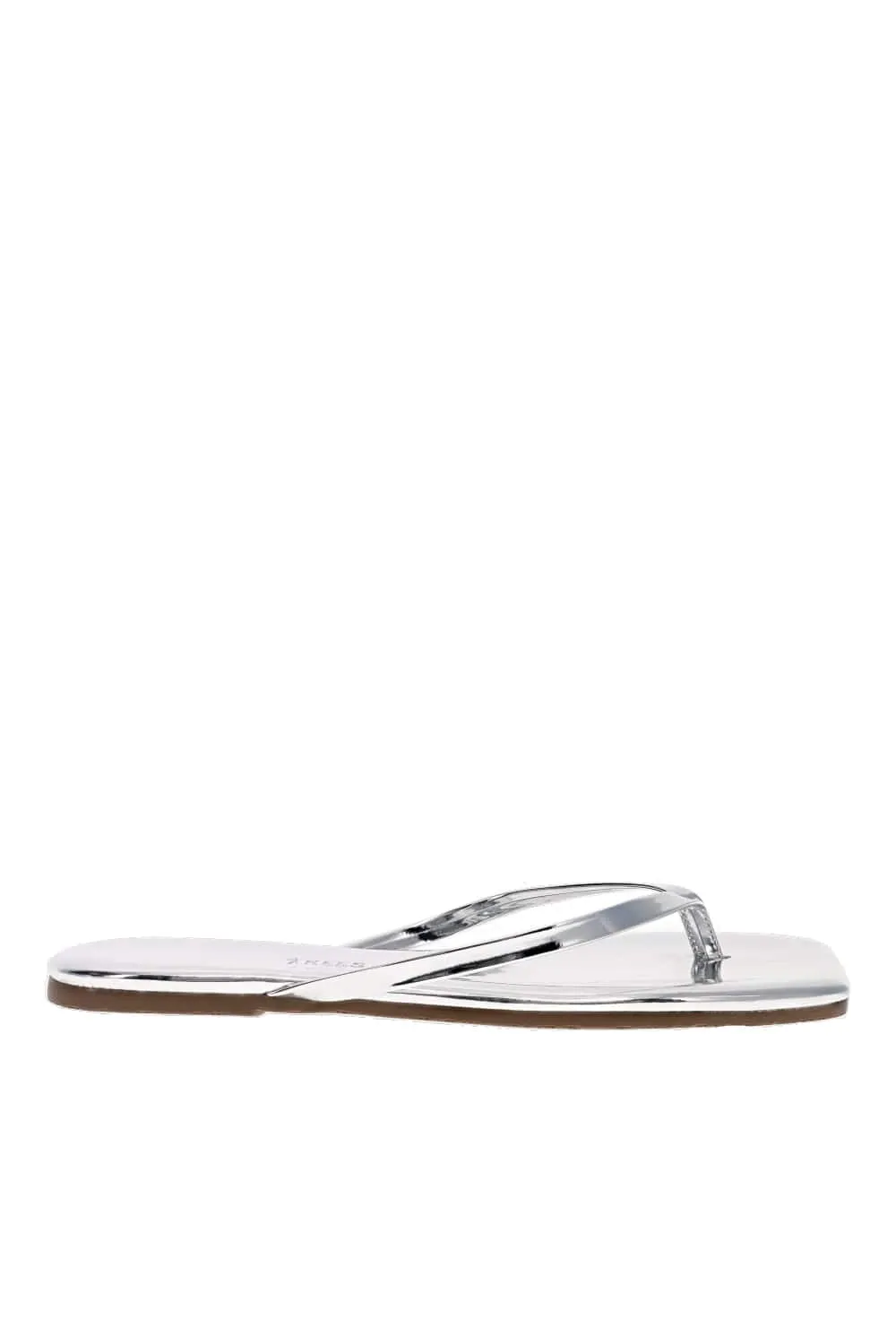 Lily Mirror Chrome Square Toe Sandal