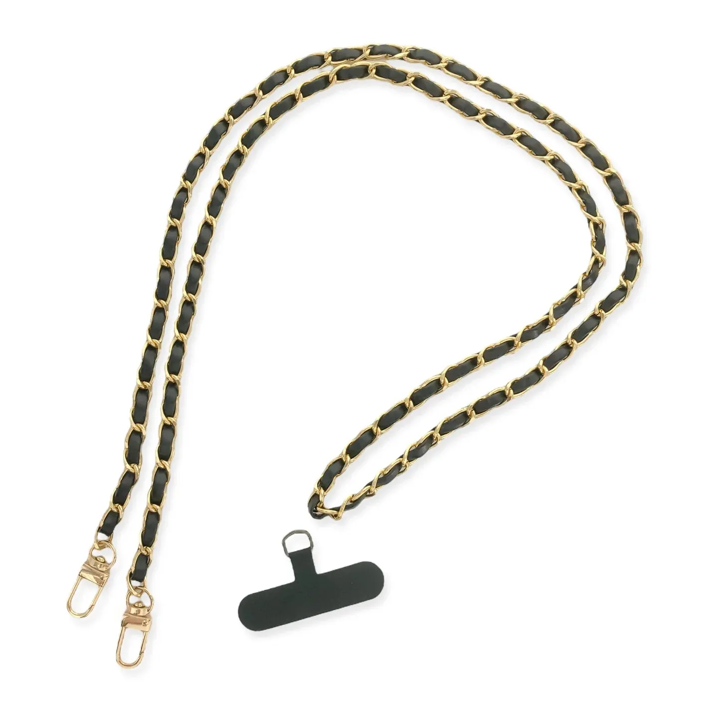 long vegan leather phone chain