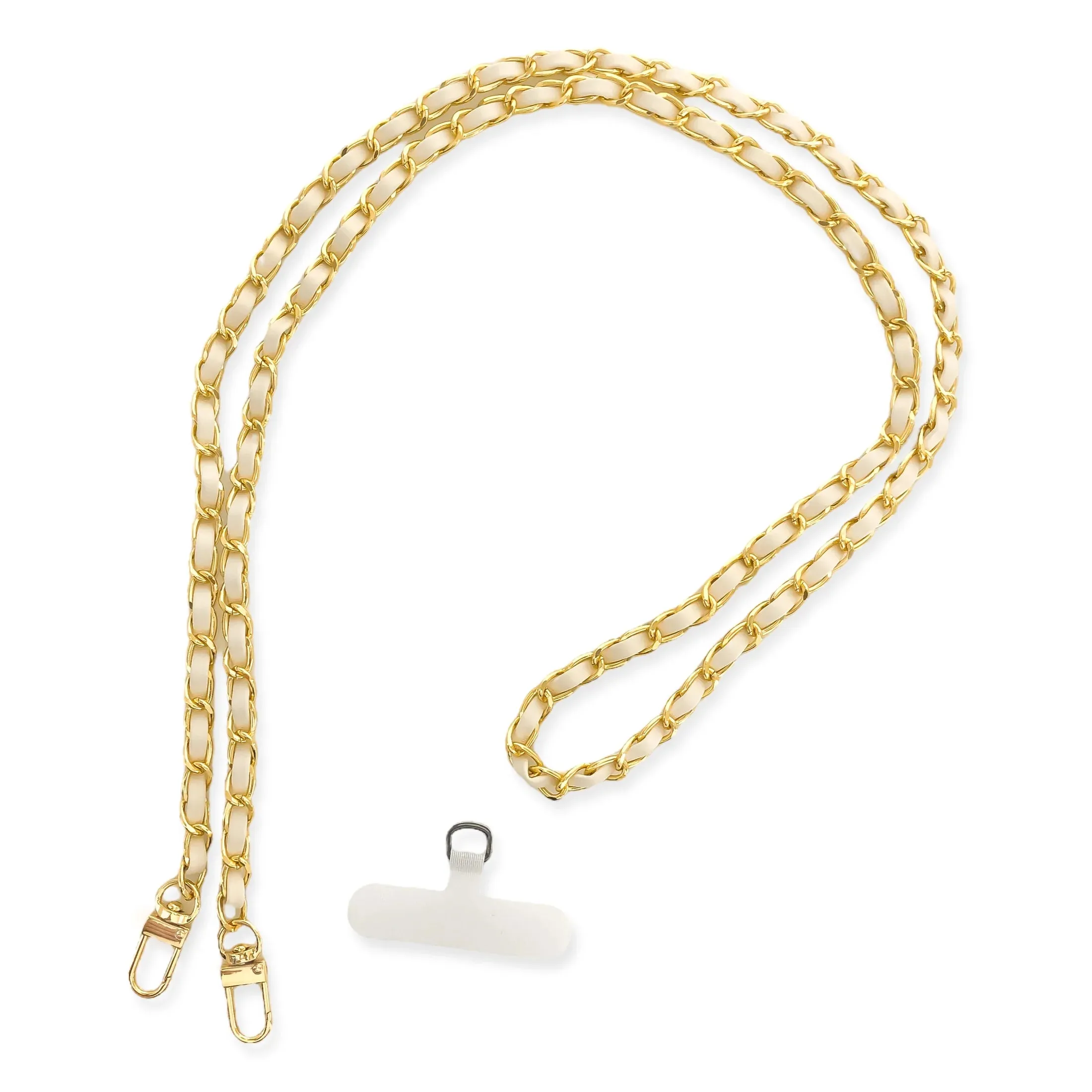 long vegan leather phone chain