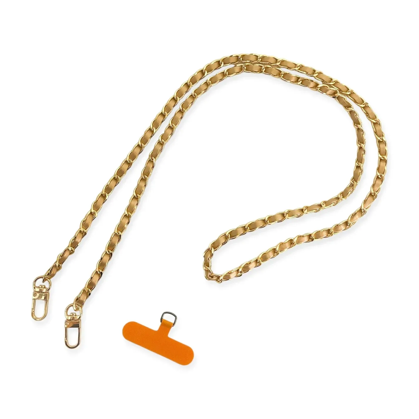long vegan leather phone chain