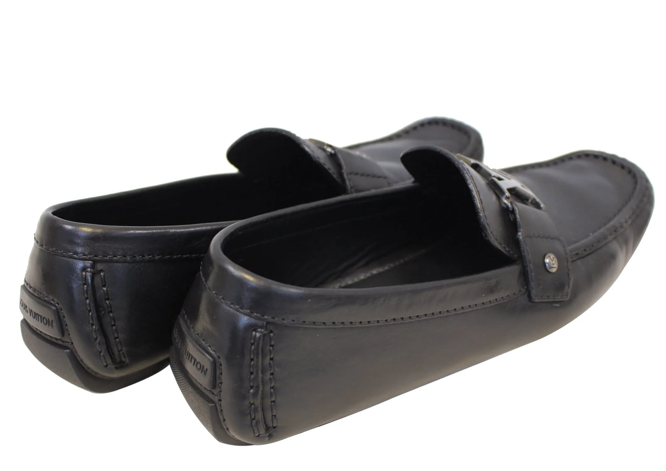 LOUIS VUITTON Black Monte Carlo Moccasins Driving Shoes