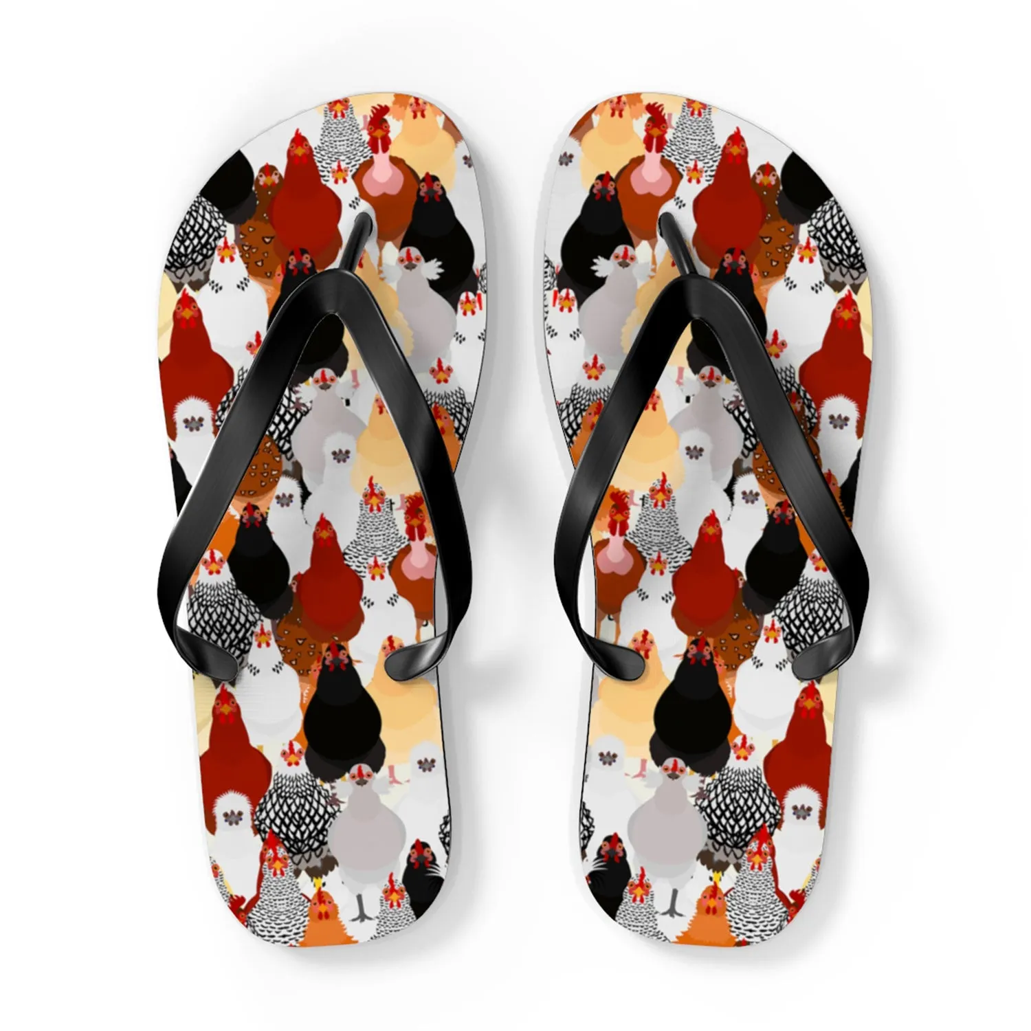 Love Chickens Flip Flops