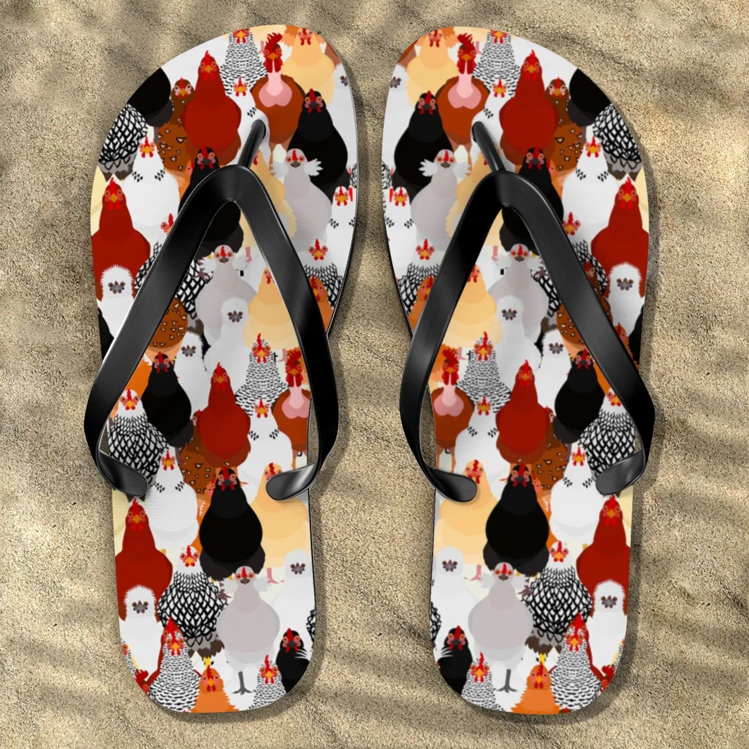 Love Chickens Flip Flops