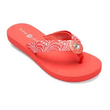 Lulu coral flip flops
