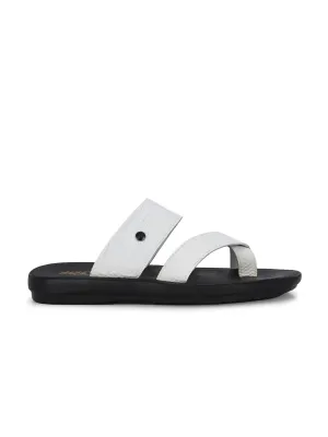 Lustral White Leather Slippers HT