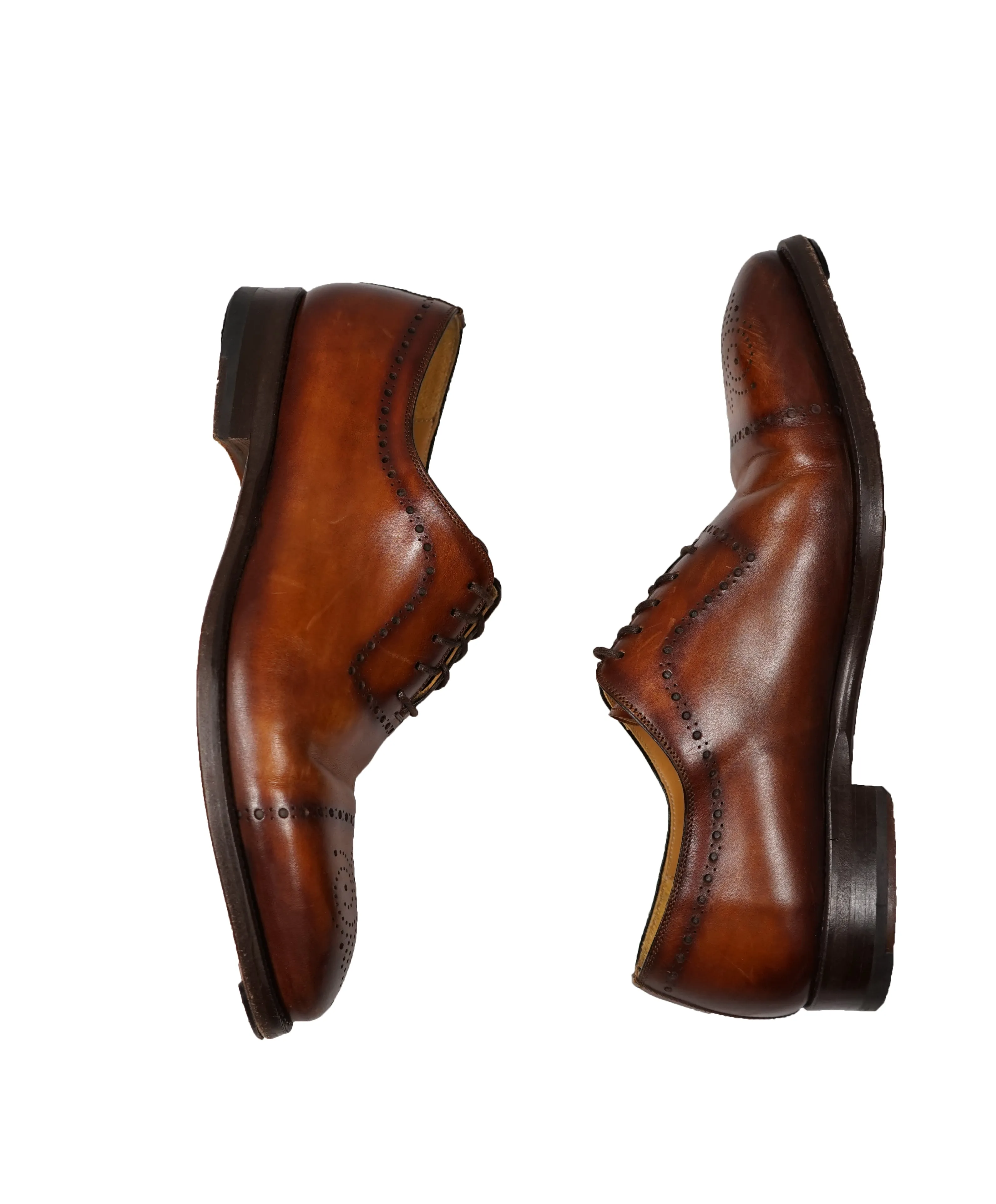 MAGNANNI For SAKS FIFTH AVENUE- Brown Wholecut Brogue Oxfords - 9