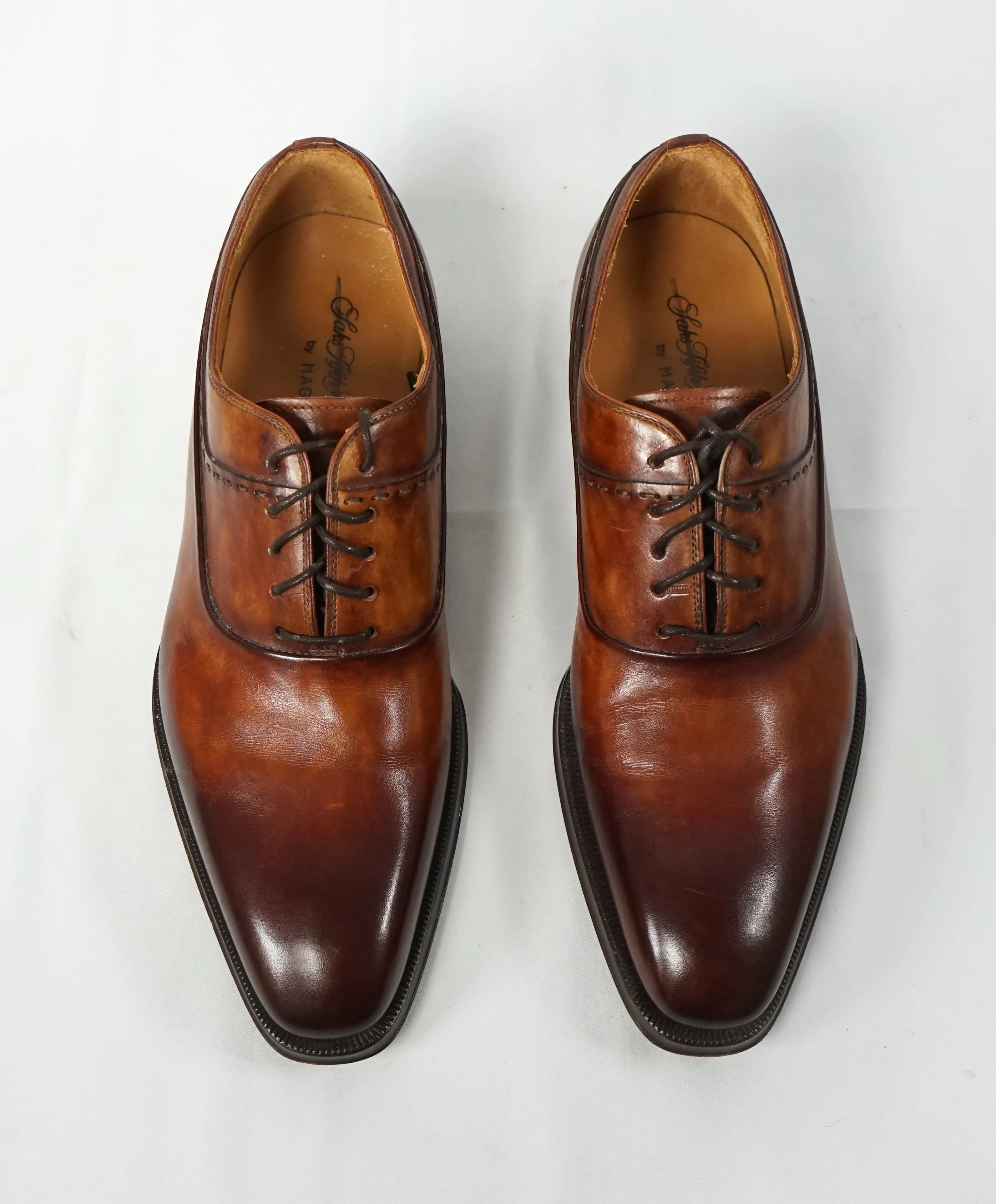 MAGNANNI - Hand Patina Oxfords In A Sleek Detailed Silhouette - 7.5