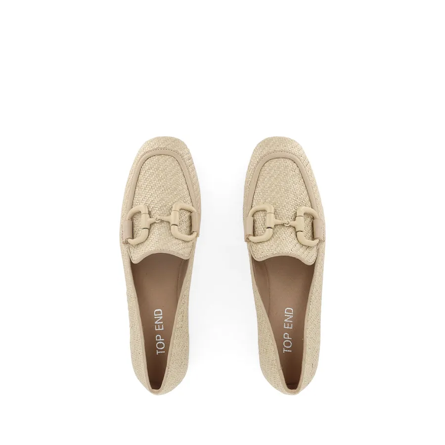 MANSUR - VANILLA CAMEL RAFFIA LEATHER