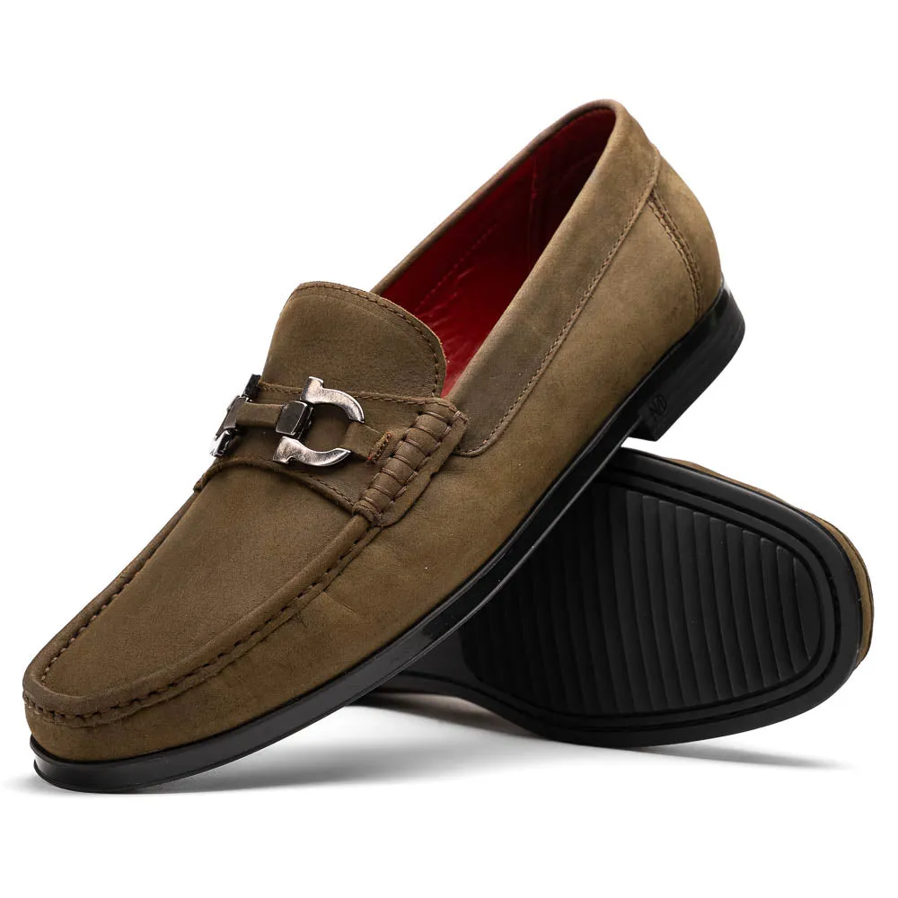 Marco Di Milano Atrani Crazy Olive Calf Bit Loafer