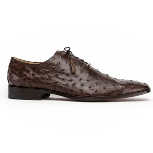 Marco Di Milano Criss Brown Ostrich Quill Dress Shoe Oxfords