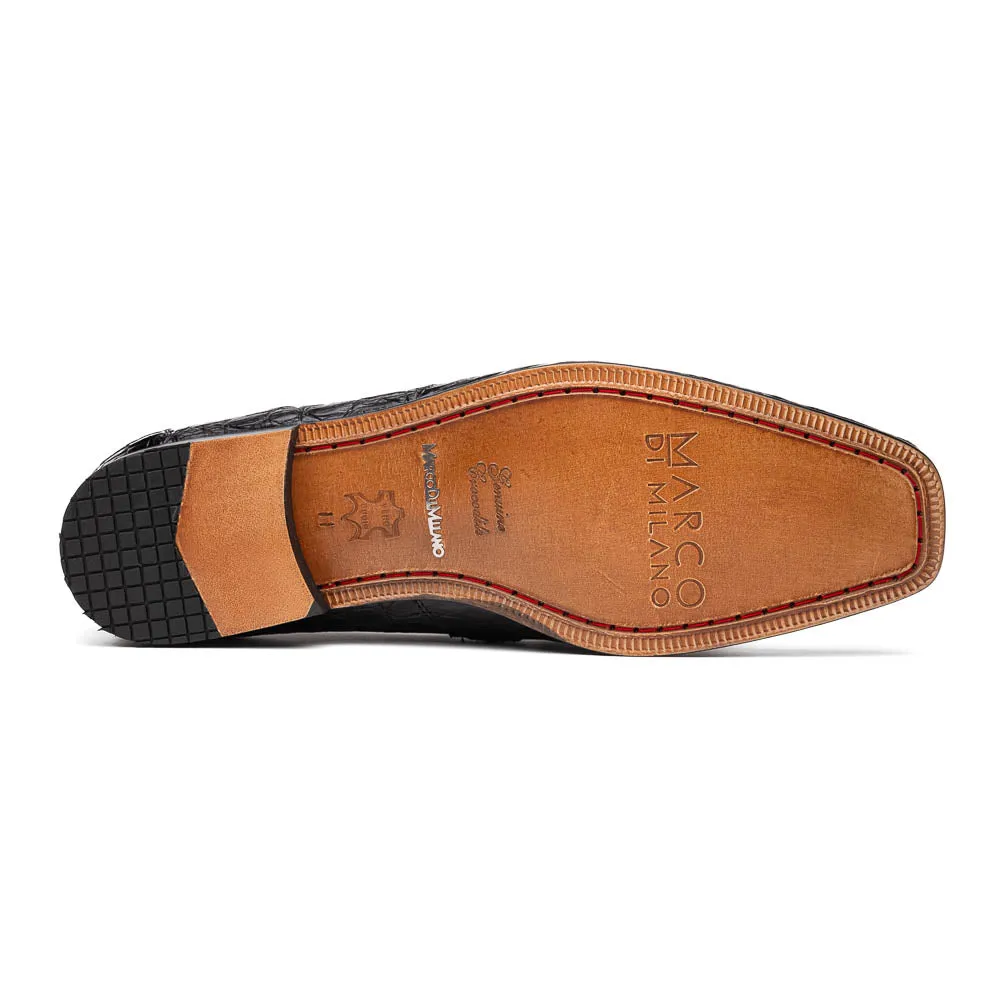 Marco Di Milano Fabro Brown Caiman Bit Loafers
