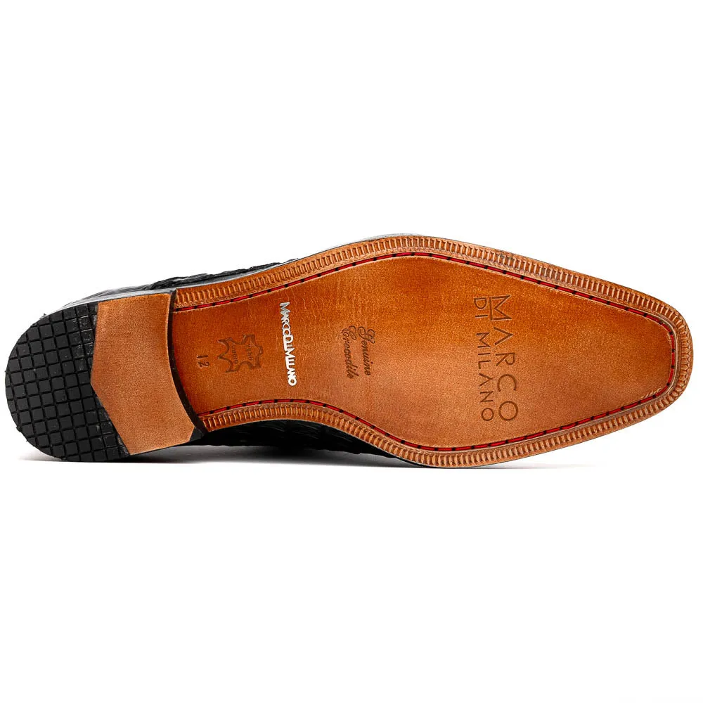 Marco Di Milano Tulum Purple Exotic Crocodile Derby Oxfords
