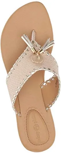 Margo cream snake flip flops
