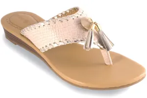 Margo cream snake flip flops