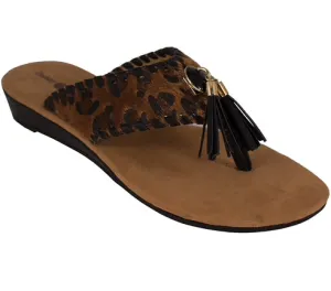 Margo leopard flip flops