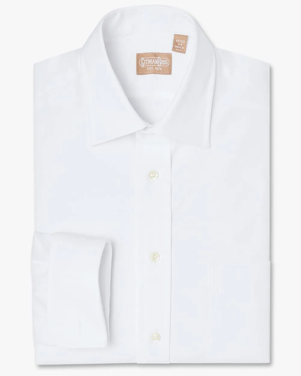 Medium Spread Pinpoint French Cuff White