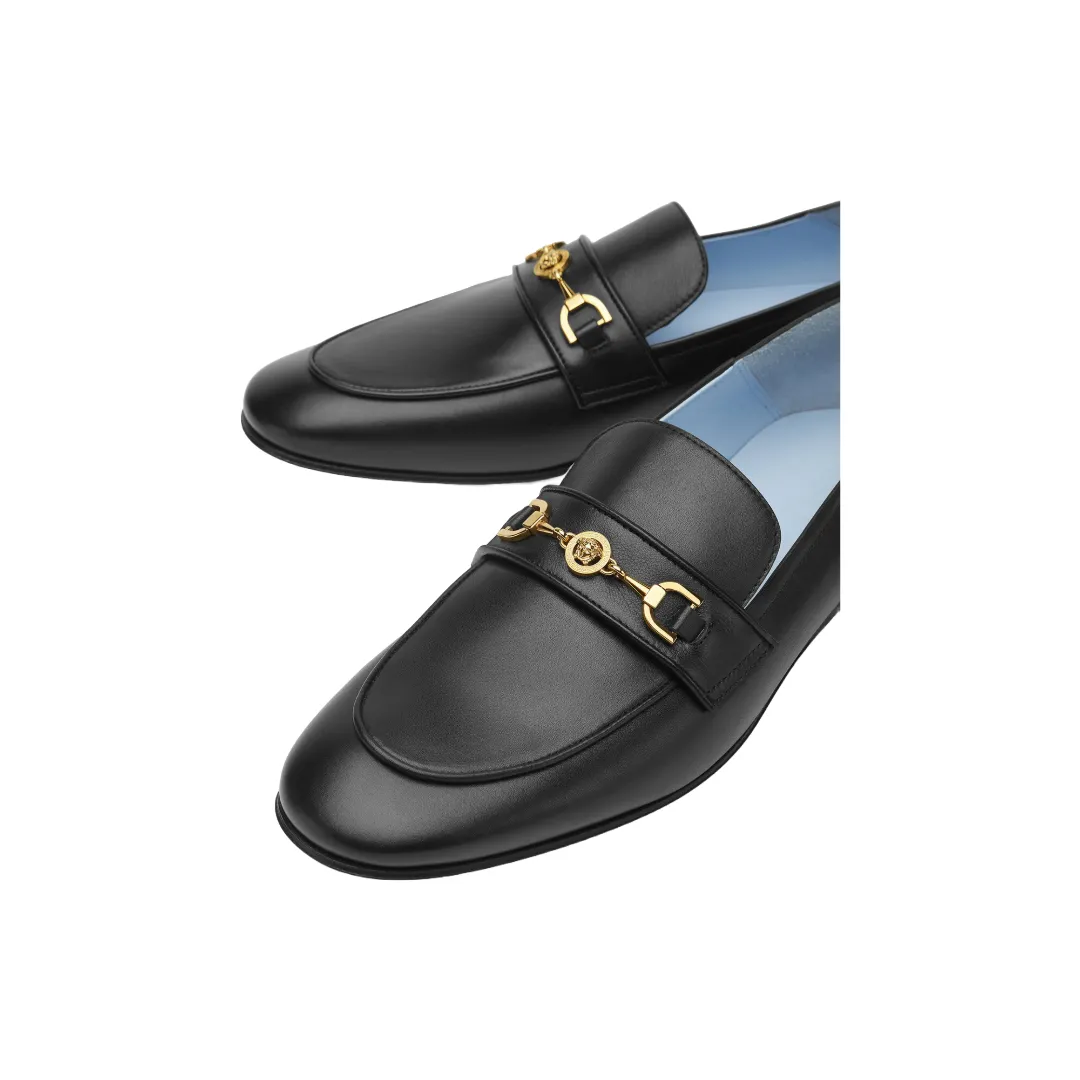 MEDUSA '95 LEATHER SLIPPERS BLACK GOLD